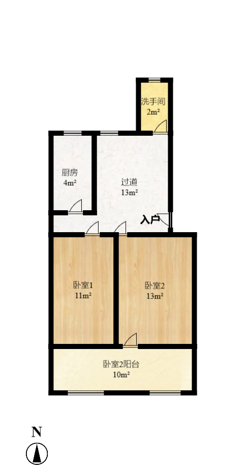 化油器厂宿舍  1室1厅1卫   600.00元/月户型图