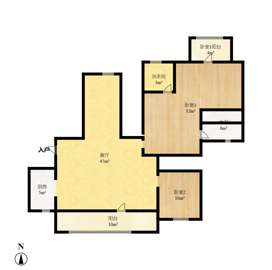 建发中央悦府 3室2厅2卫 3200.0元/月 建发中央悦府 3室2厅2卫 3200.0元/月户型图
