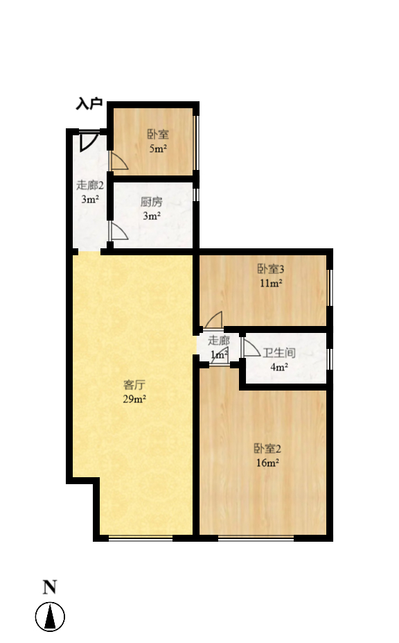 海德公园 1室1厅1卫 1300.0元/月 海德公园 1室1厅1卫 1300.0元/月户型图