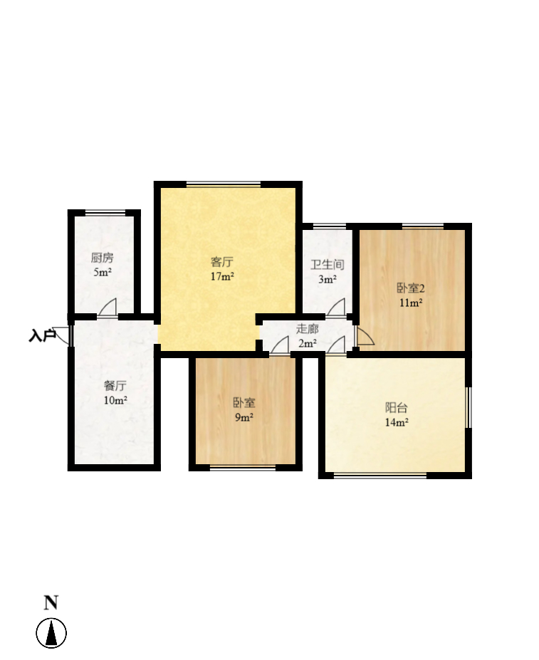 楚天世纪城东苑 3室2厅1卫 1400.0元/月 楚天世纪城东苑 3室2厅1卫 1400.0元/月户型图