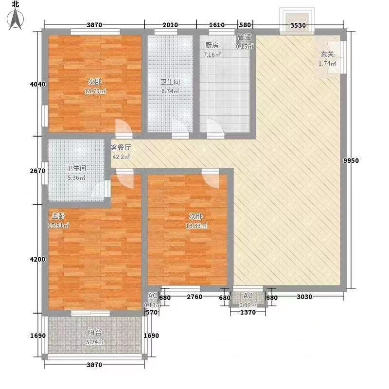 中梁建宁檀府  3室2厅2卫   65.80万客厅