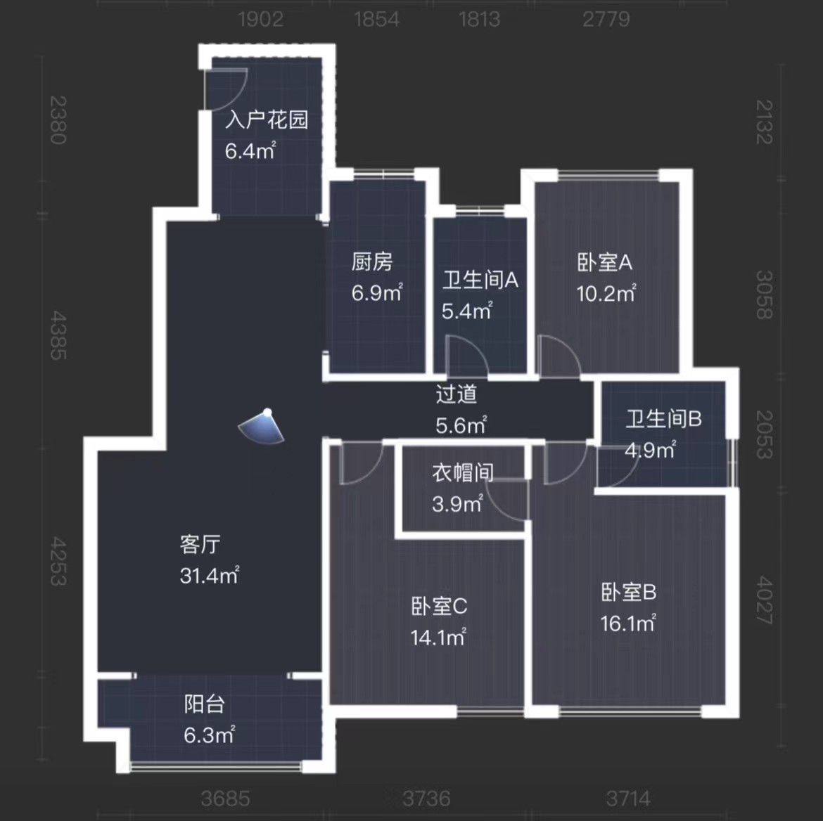 红盾雅园  3室2厅2卫    54.0万