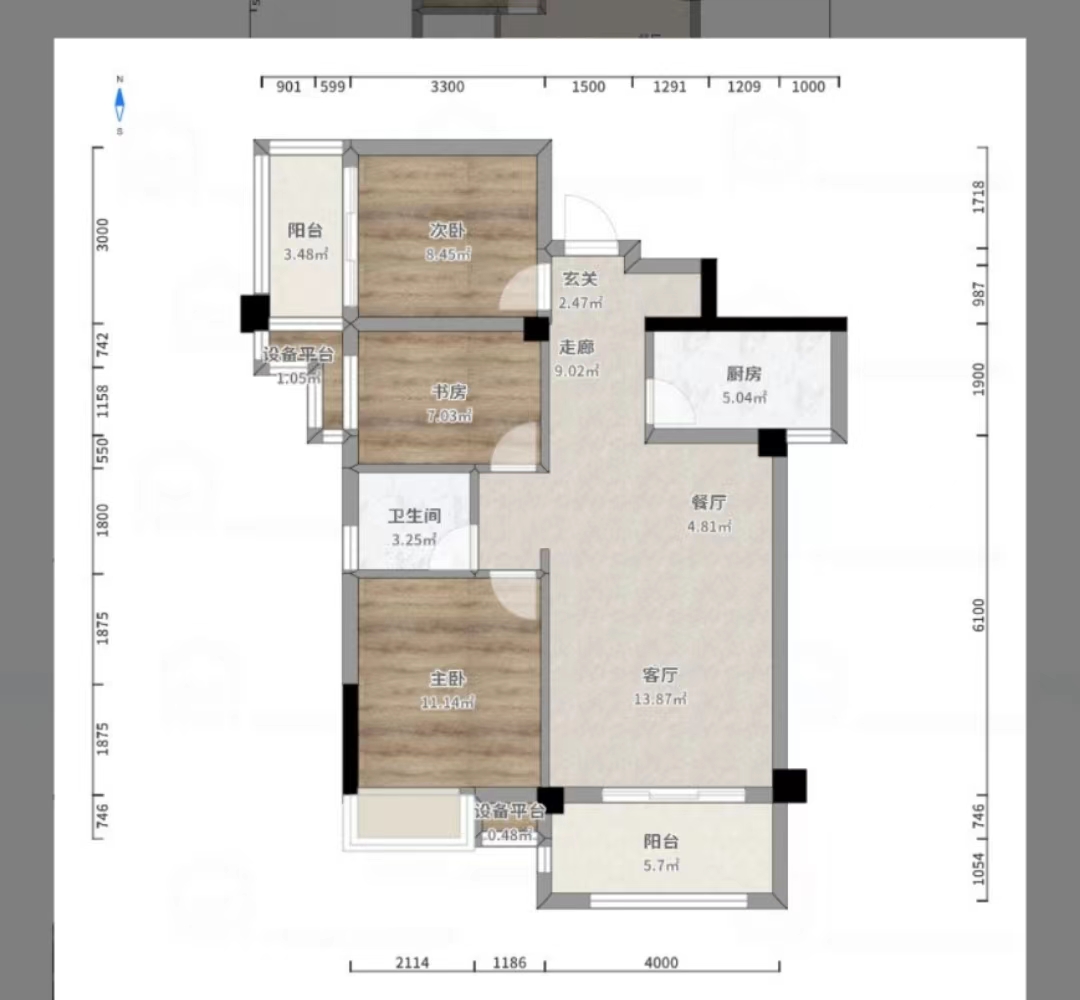 荷塘观邸 3室2厅1卫 46.0万 荷塘观邸 3室2厅1卫 46.0万室内图