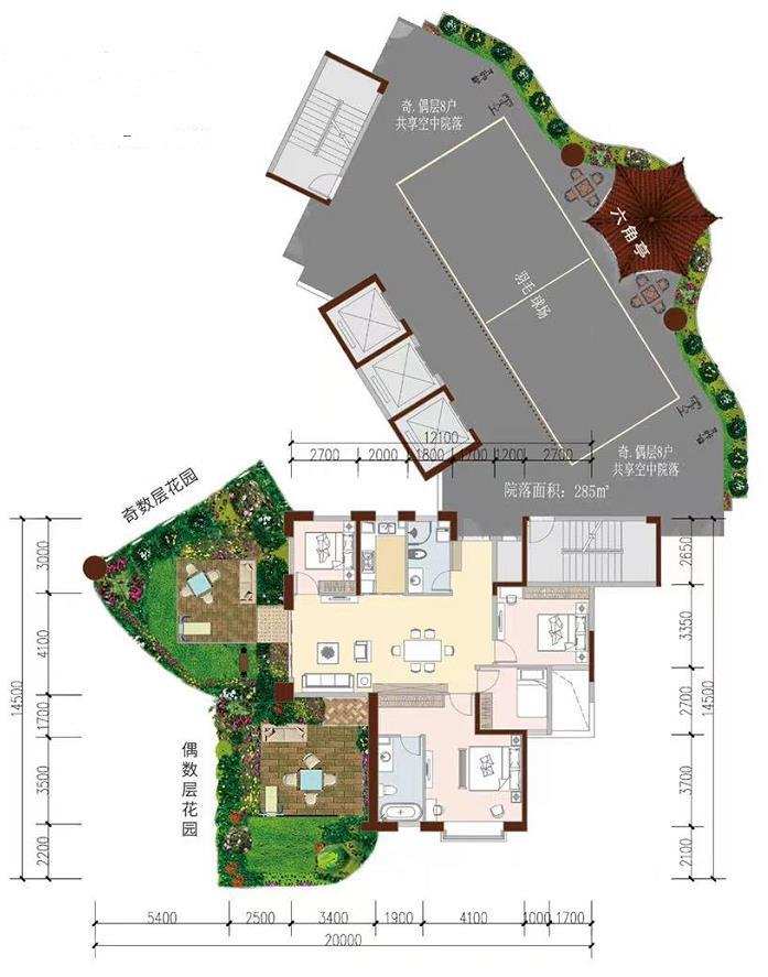 第四代住房未来社区  3室2厅2卫   110.00万室内图1