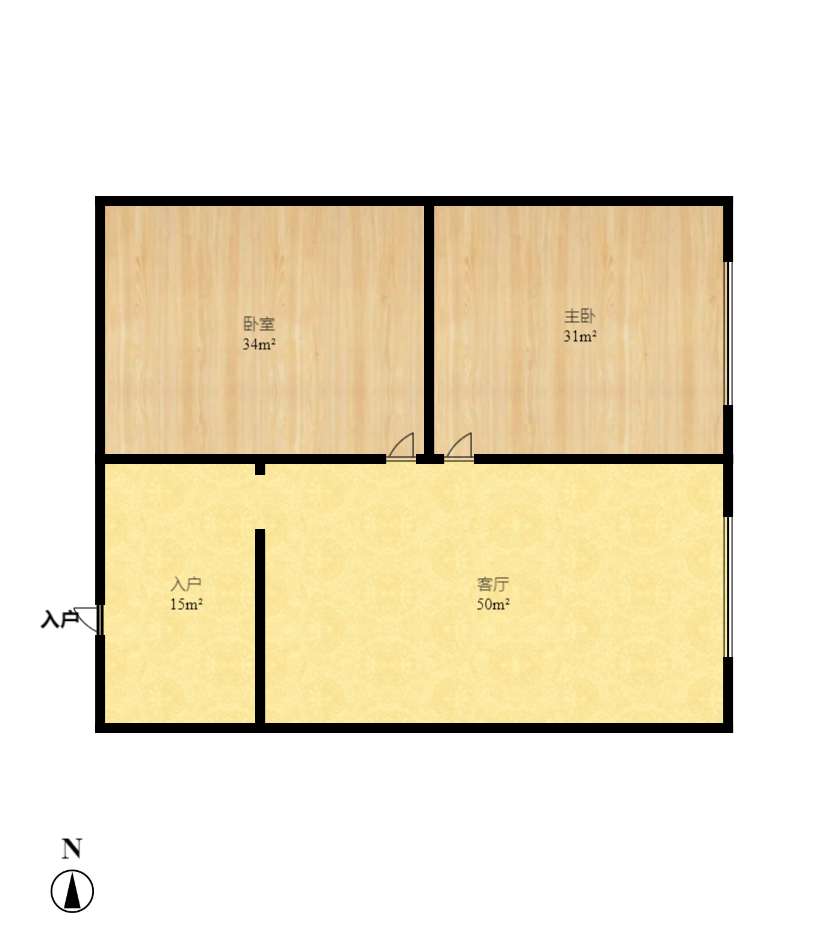 古汉国际广场 1室1厅1卫 1500.0元/月 古汉国际广场 1室1厅1卫 1500.0元/月户型图