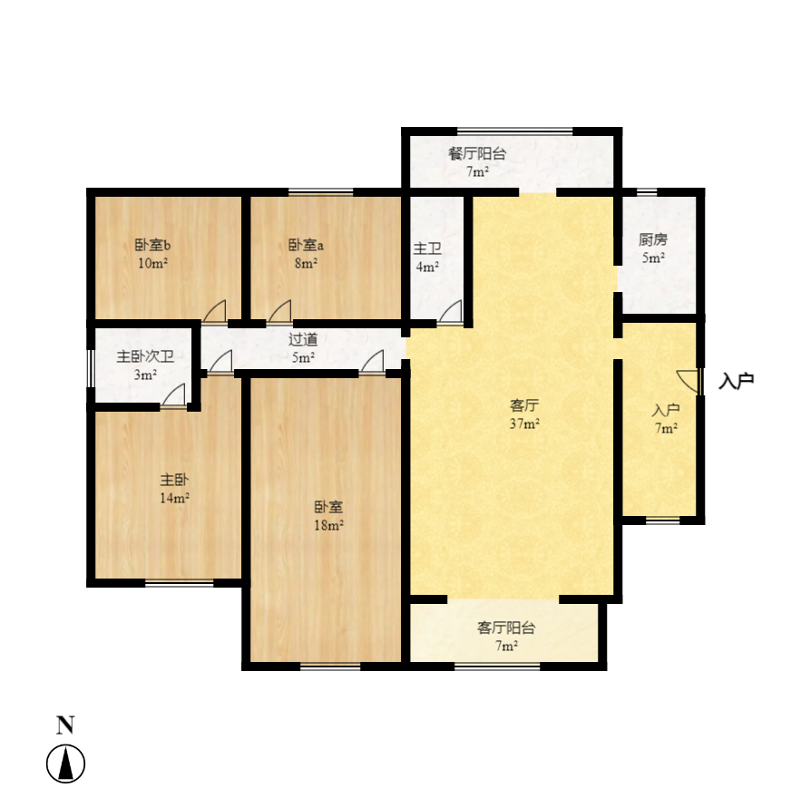 世景华庭 4室2厅2卫 2200.0元/月 世景华庭 4室2厅2卫 2200.0元/月户型图