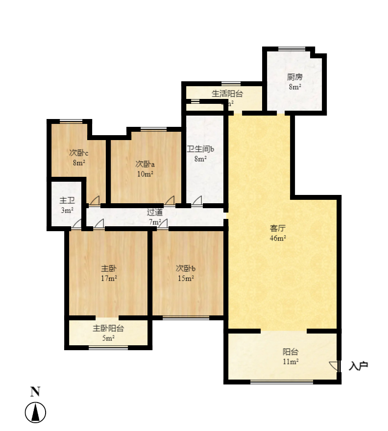 润和又一城 3室2厅1卫 2000.0元/月 润和又一城 3室2厅1卫 2000.0元/月户型图