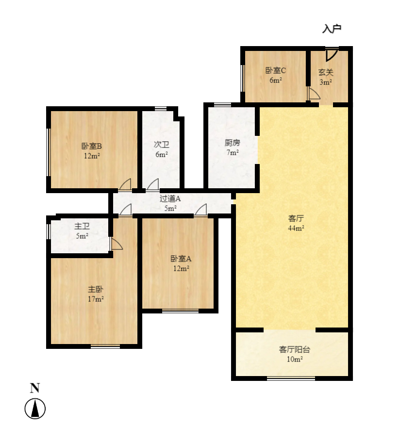 西点公园里  2室2厅1卫   2600.00元/月室内图1