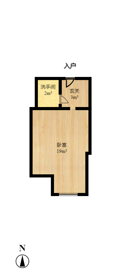 建安像素汇  1室1厅1卫   1250.00元/月户型图