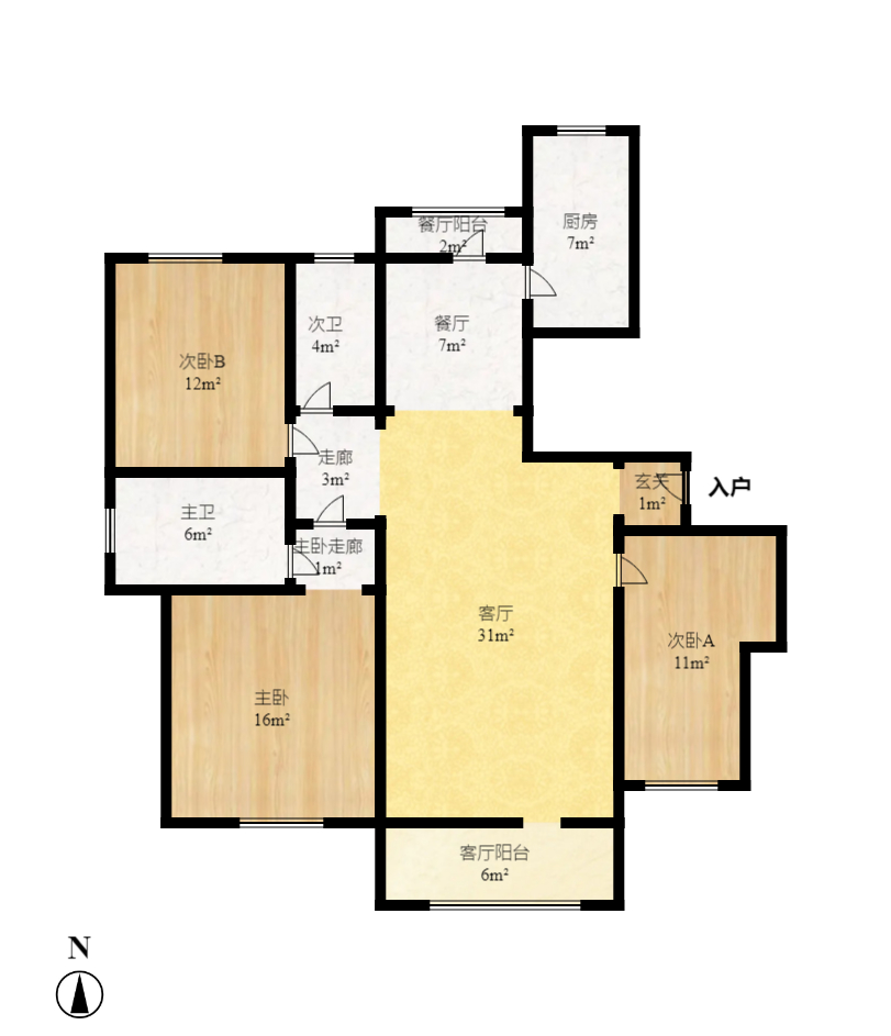 湘誠嘉園  3室2廳1衛(wèi)    149.8萬室內(nèi)圖1