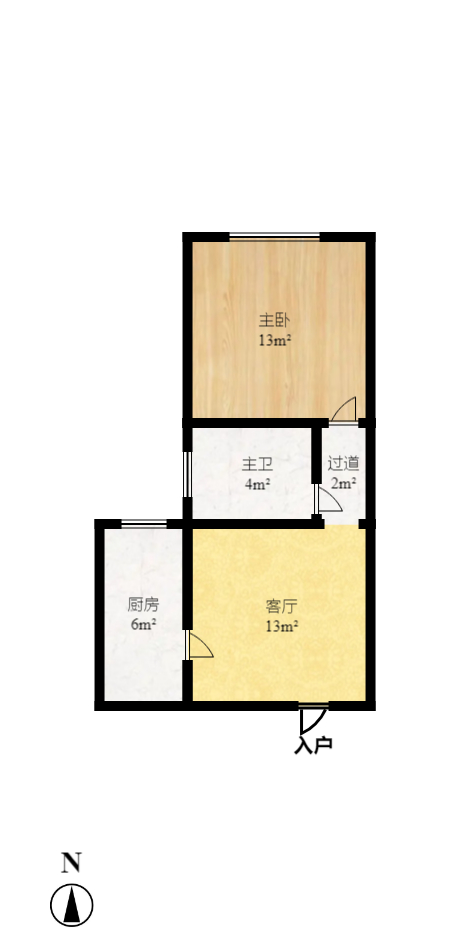 上东辛顿公寓 1室1厅1卫 1700.00元/月 上东辛顿公寓 1室1厅1卫 1700.00元/月户型图