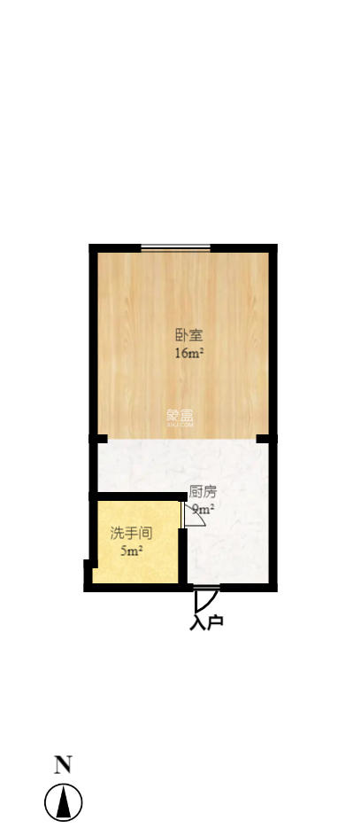 湘聚大厦  1室1厅1卫   1500.00元/月室内图1
