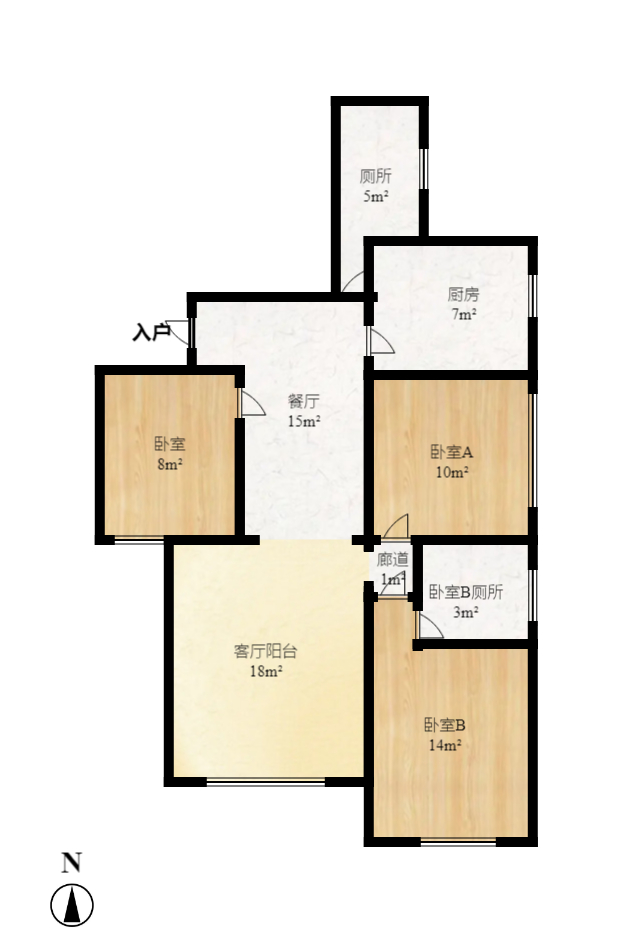 邦盛水岸御园 3室2厅2卫 2800.0元/月 邦盛水岸御园 3室2厅2卫 2800.0元/月户型图