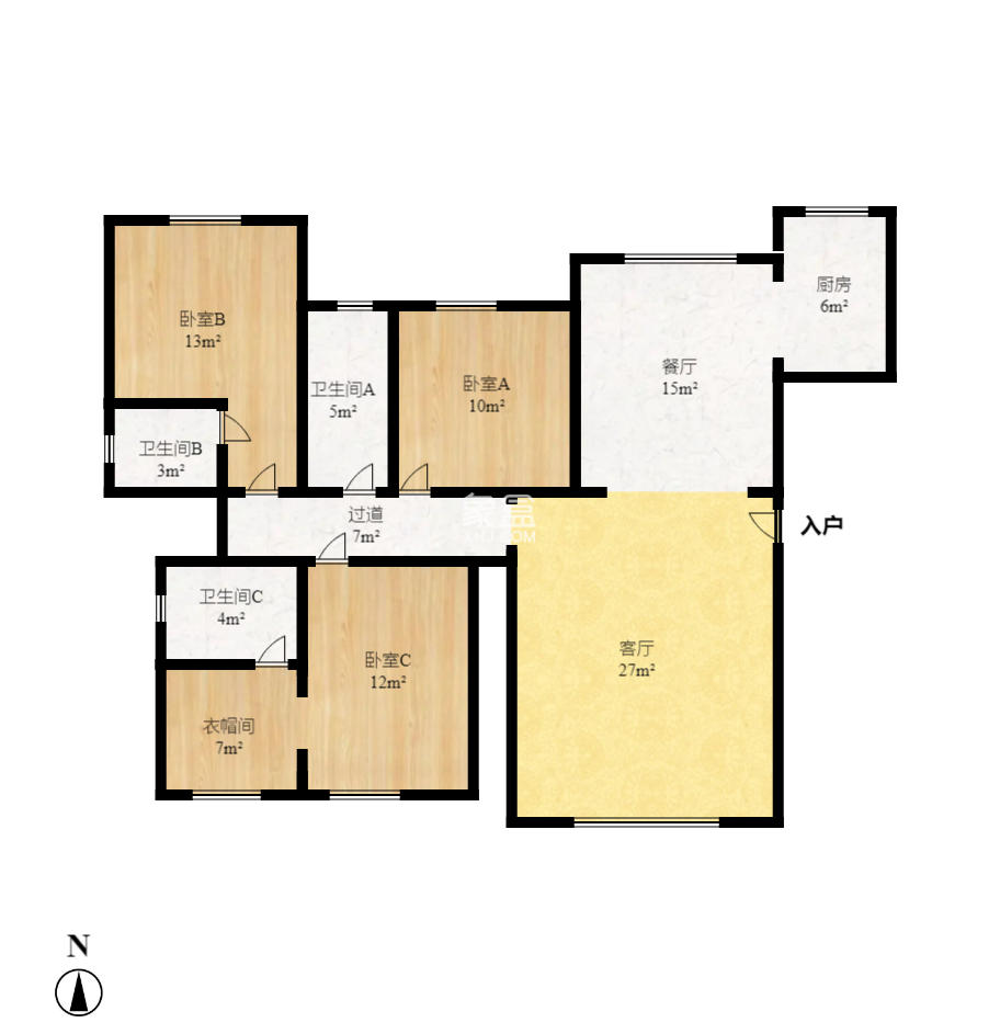 五矿万境园 1室1厅1卫 1600.0元/月 五矿万境园 1室1厅1卫 1600.0元/月户型图