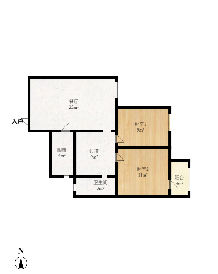绿地海外滩一期 3室2厅1卫 2000.0元/月 绿地海外滩一期 3室2厅1卫 2000.0元/月户型图