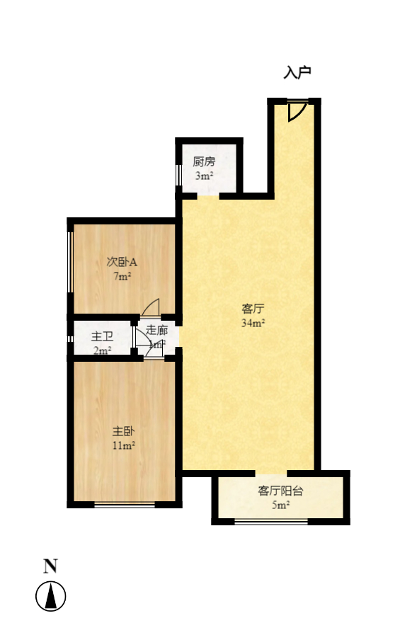 文景领秀  1室0厅0卫   1300.00元/月户型图
