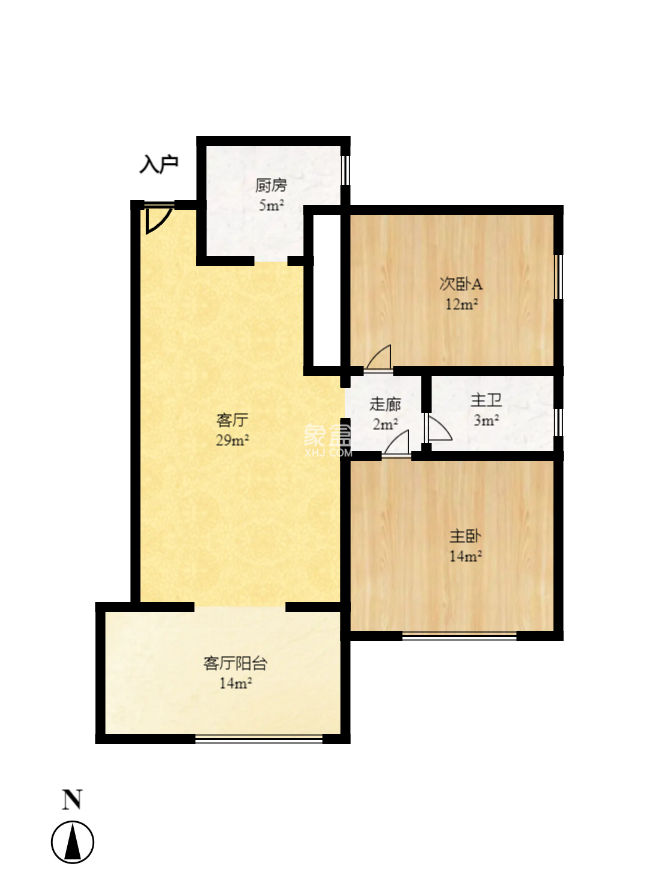 标志浪漫满屋（枫景公寓）  2室1厅1卫   82.40万