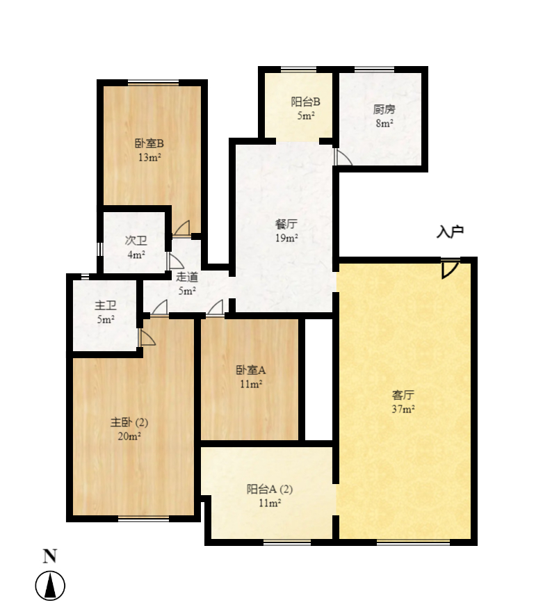 中城丽景香山园 3室2厅2卫 2500.0元/月 中城丽景香山园 3室2厅2卫 2500.0元/月户型图