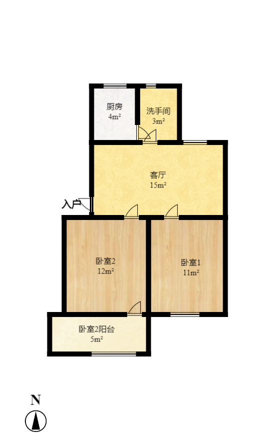狮子山二片  2室1厅1卫   30.00万室内图1