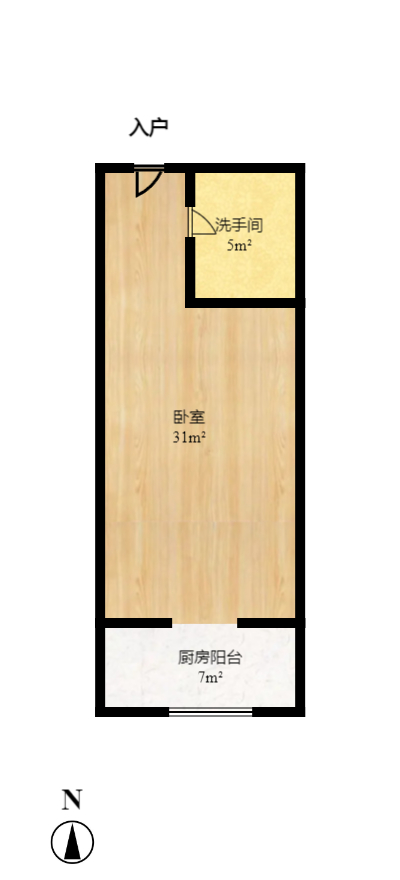 东塘瑞府  1室1厅1卫   2000.00元/月室内图1