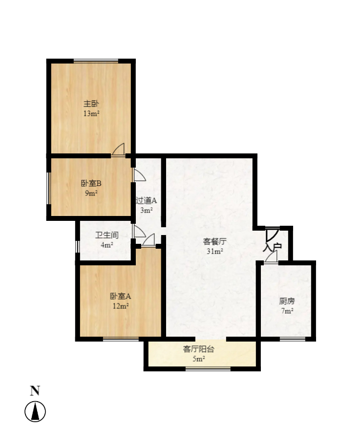 联美品格 2室2厅1卫 1600.0元/月 联美品格 2室2厅1卫 1600.0元/月户型图