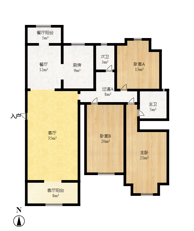长房西郡 3室2厅2卫 2400.0元/月 长房西郡 3室2厅2卫 2400.0元/月户型图