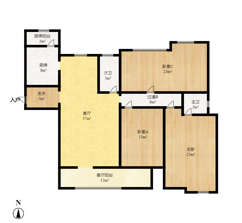 八方小区B区 4室2厅2卫 6600.0元/月 八方小区B区 4室2厅2卫 6600.0元/月户型图