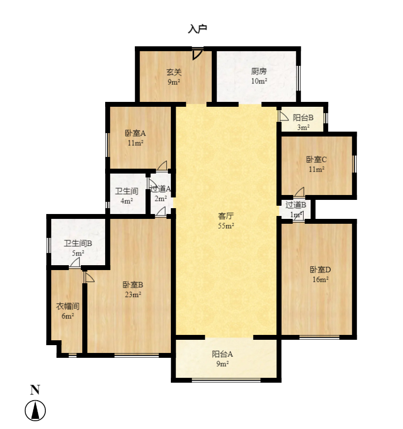 藏珑湖上国际花园  3室2厅1卫    8800.0元/月室内图1