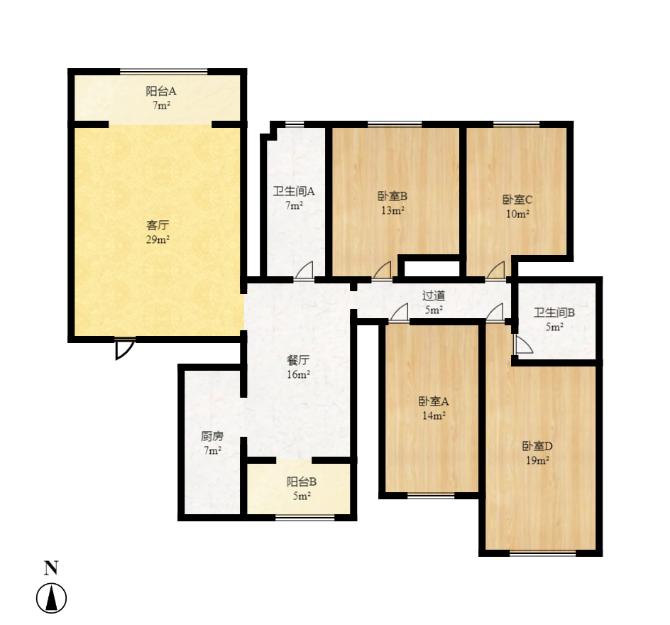 香樟雅郡  4室2厅2卫    3300.0元/月 香樟雅郡  4室2厅2卫    3300.0元/月户型图