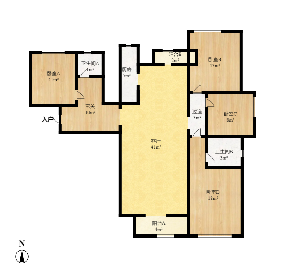 北辰三角洲E4区 4室2厅2卫 5000.0元/月 北辰三角洲E4区 4室2厅2卫 5000.0元/月户型图