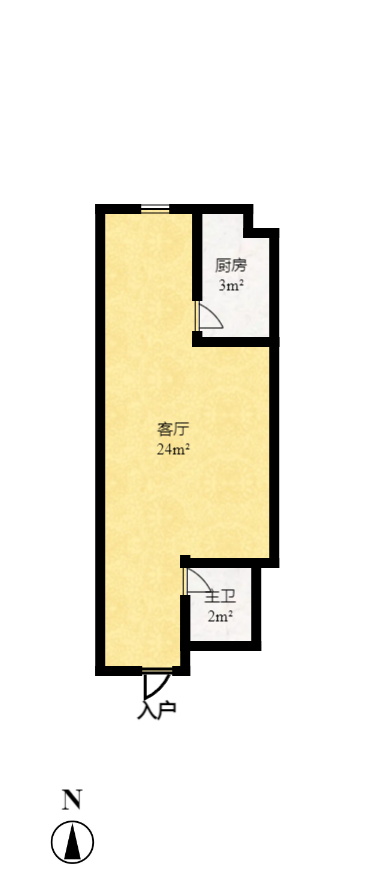 碧桂园威尼斯城  1室1厅1卫   1200.00元/月室内图1