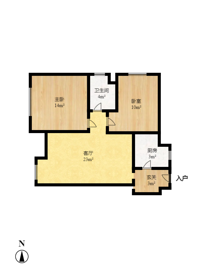 南枫时光  1室1厅1卫   1700.00元/月户型图