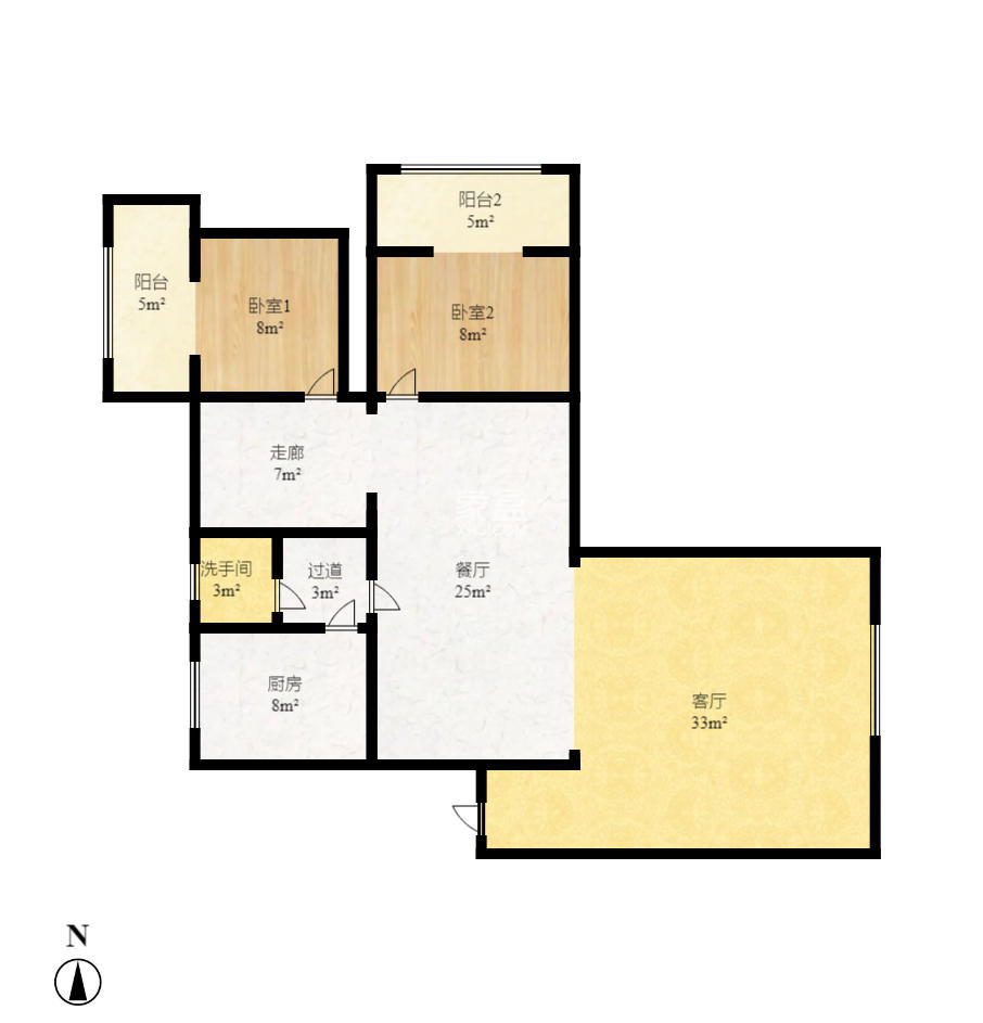 新世纪家园  4室2厅2卫   3300.00元/月室内图1