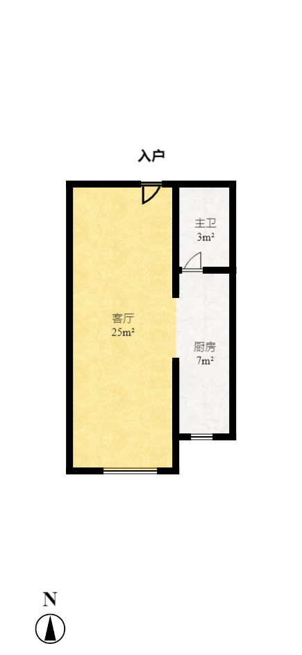 中信文化广场（中信新城二期）  1室1厅1卫   1200.00元/月室内图1