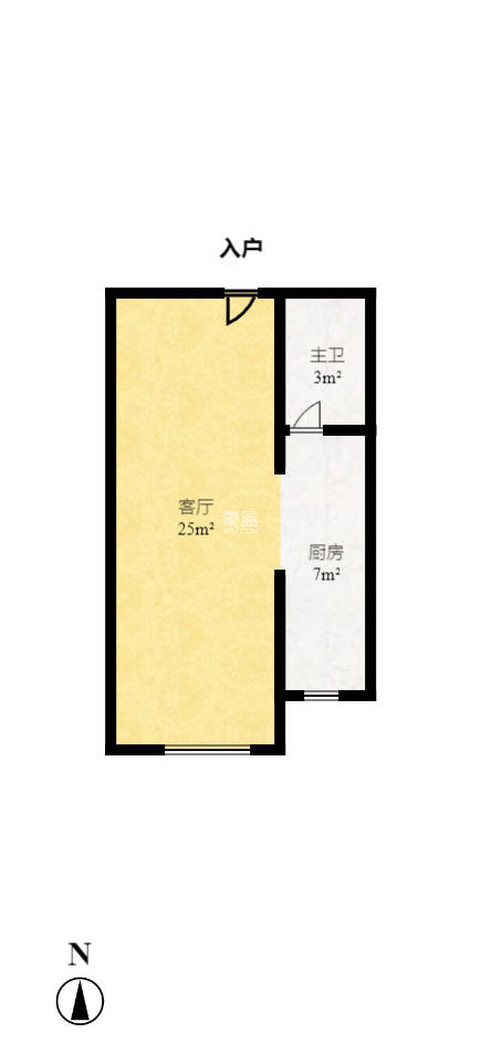 中信文化广场（中信新城二期）  2室2厅1卫   1900.00元/月室内图1