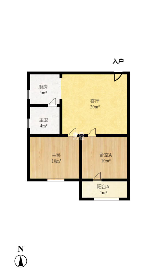 博雅公寓  2室2厅1卫   51.00万室内图1