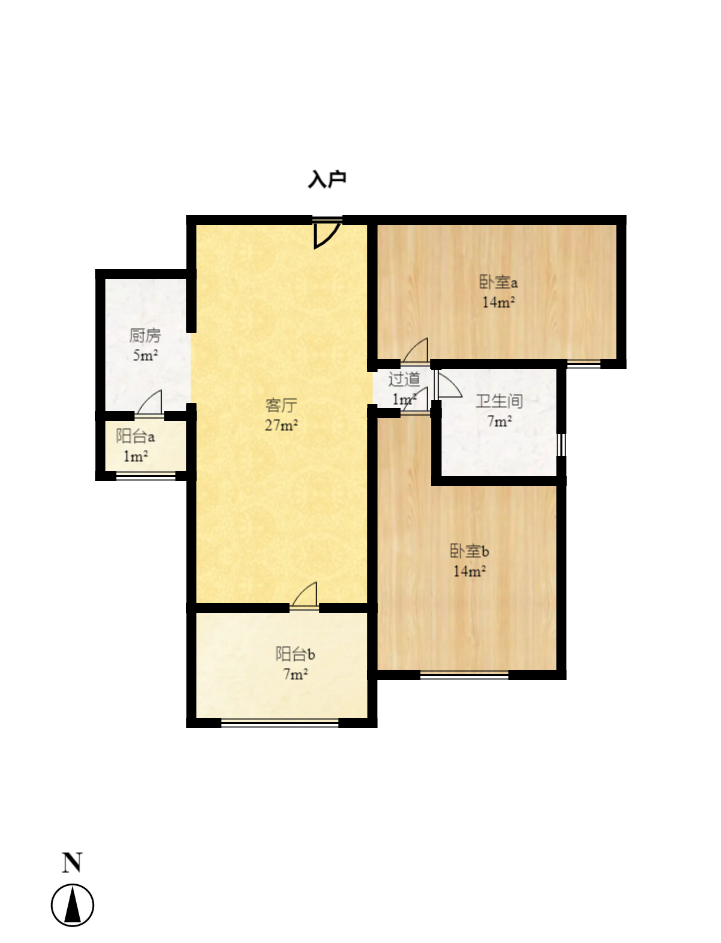 五矿万境蓝山 2室1厅1卫 1300.0元/月 五矿万境蓝山 2室1厅1卫 1300.0元/月户型图