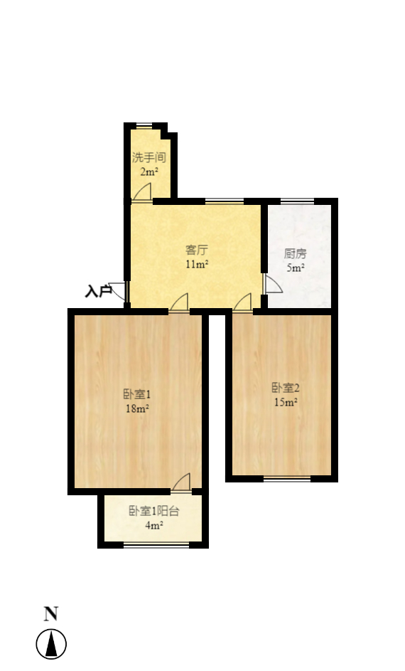 长重机械厂宿舍  2室1厅1卫   32.70万室内图1