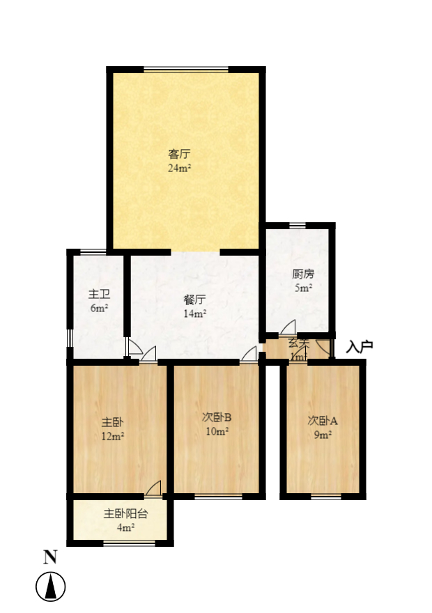 荷花村 2室1厅1卫 1600.0元/月 荷花村 2室1厅1卫 1600.0元/月户型图