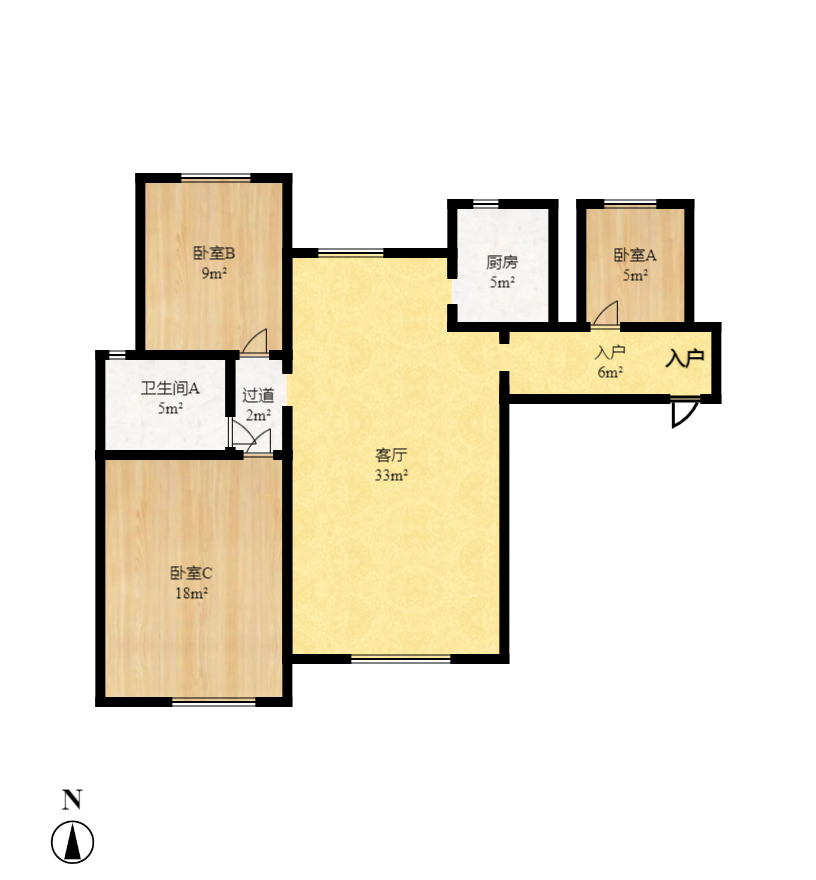 长城水郡 1室2厅1卫 1900.0元/月 长城水郡 1室2厅1卫 1900.0元/月户型图