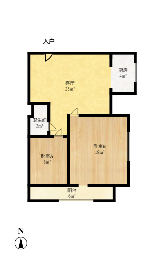 万科魅力之城 3室1厅1卫 2500.0元/月 万科魅力之城 3室1厅1卫 2500.0元/月户型图