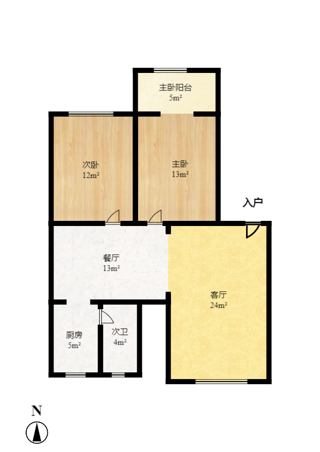 枫林美景  2室2厅2卫    66.8万室内图1