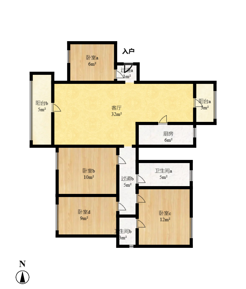 富春山 4室2厅2卫 2800.0元/月 富春山 4室2厅2卫 2800.0元/月户型图