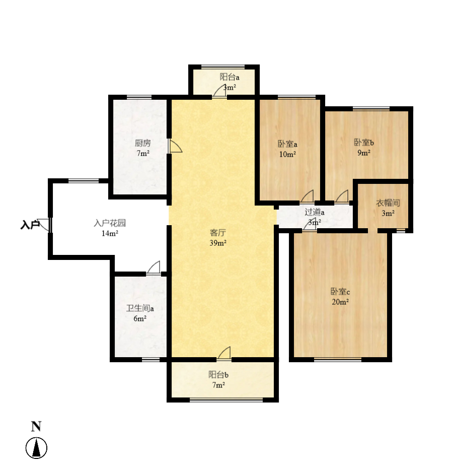 宏聚地中海 3室2厅2卫 2300.0元/月 宏聚地中海 3室2厅2卫 2300.0元/月户型图