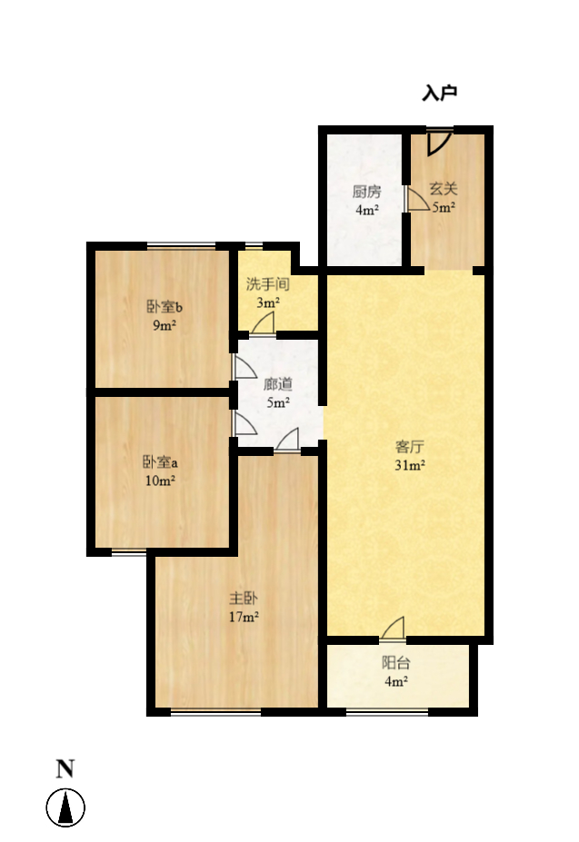 中海梅溪湖壹号 3室2厅1卫 2500.0元/月 中海梅溪湖壹号 3室2厅1卫 2500.0元/月户型图