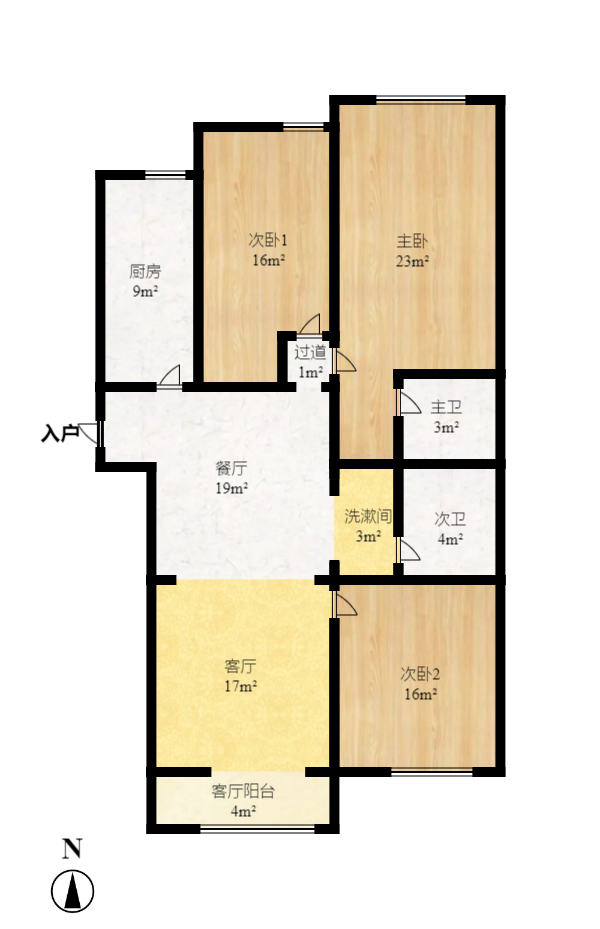 风华四季园 4室2厅2卫 2800.0元/月 风华四季园 4室2厅2卫 2800.0元/月户型图