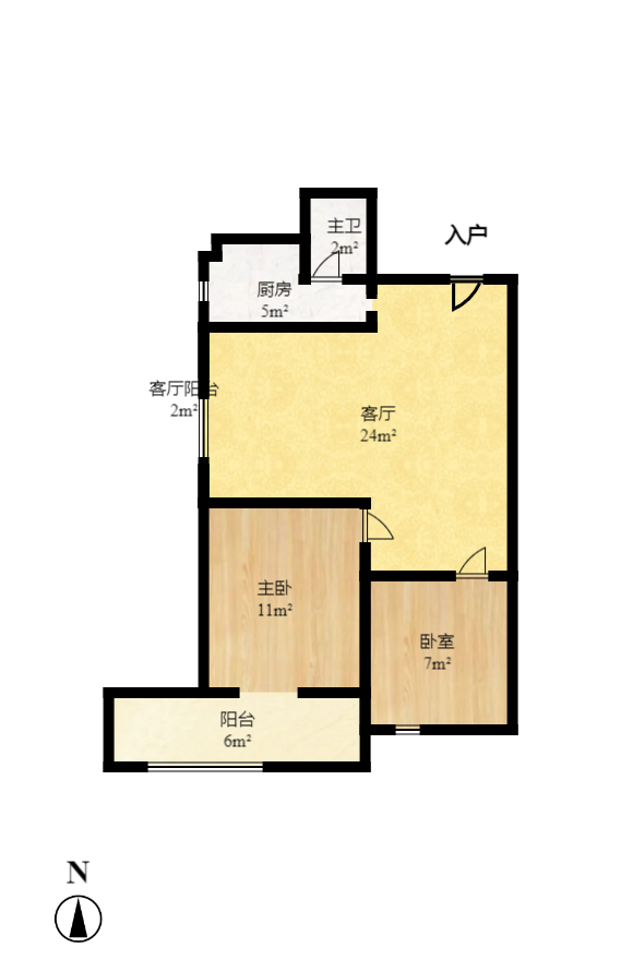 凯通国际城（凯通朝庭）  2室1厅1卫    2600.0元/月户型图