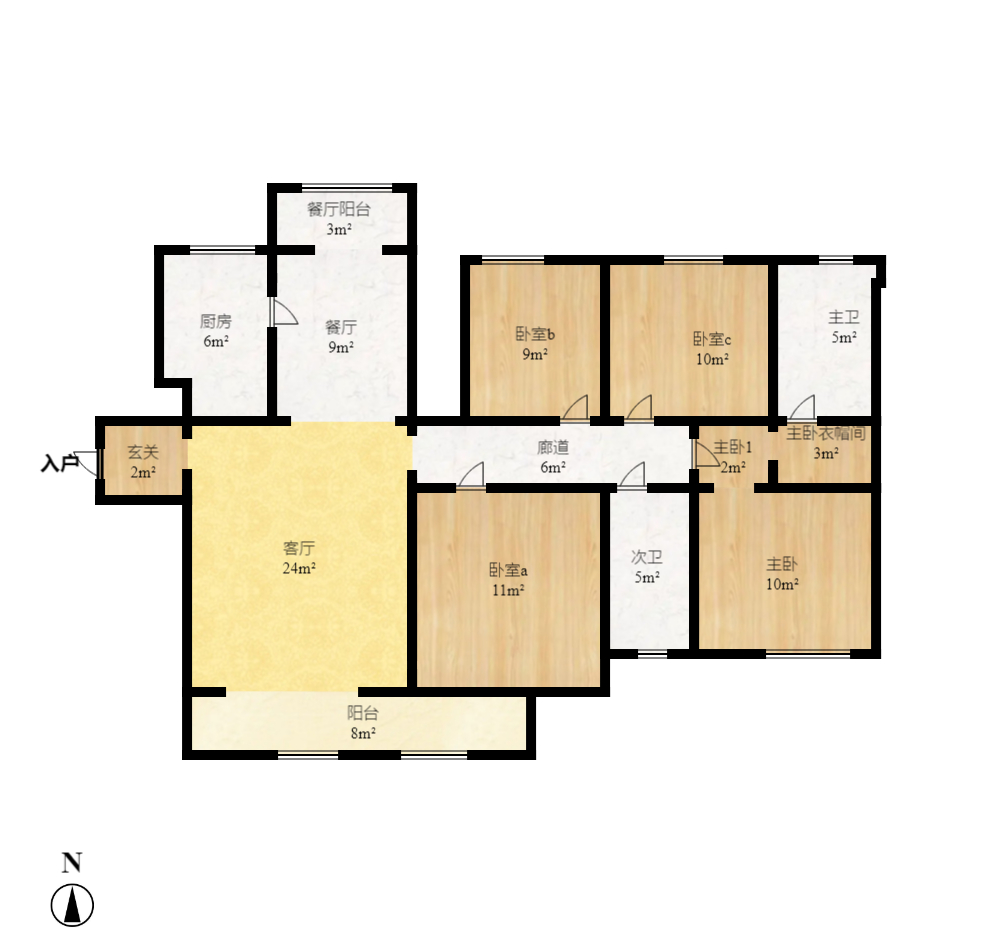 中建梅溪湖中心 3室2厅1卫 3200.0元/月 中建梅溪湖中心 3室2厅1卫 3200.0元/月户型图