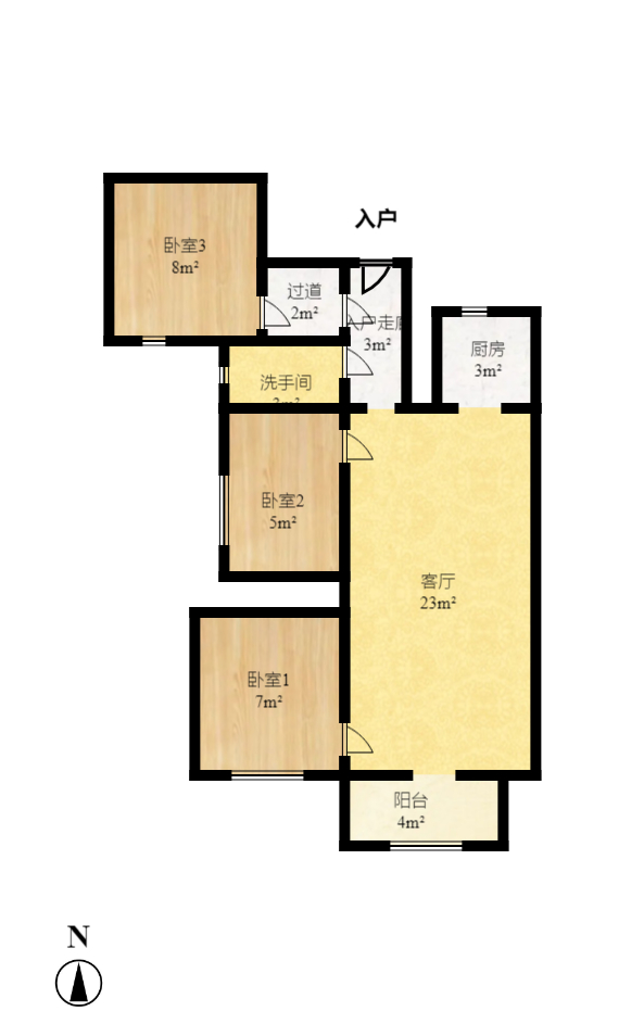 卓越蔚蓝城邦 3室2厅1卫 1800.0元/月 卓越蔚蓝城邦 3室2厅1卫 1800.0元/月户型图