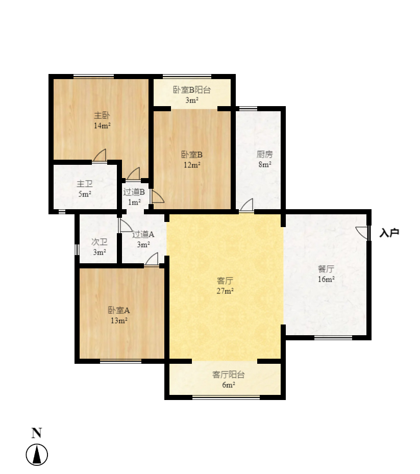 沁園春御院  3室2廳1衛(wèi)    3000.0元/月戶型圖